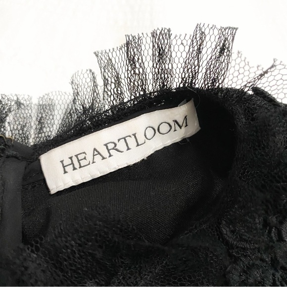 Heartloom BLACK LACE MESH SLEEVELESS LAYERED FORMAL COCKTAIL DRESS - Picture 7 of 9